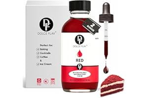 Dolce Flav Natural Red Food Coloring – Vivid Plant-Based Color from Beets | 2 oz Water-Soluble Liquid Dye for Baking, Drinks & Frostings | Graduated Dropper Included | No Artificial Dyes | Kosher | Made in USA