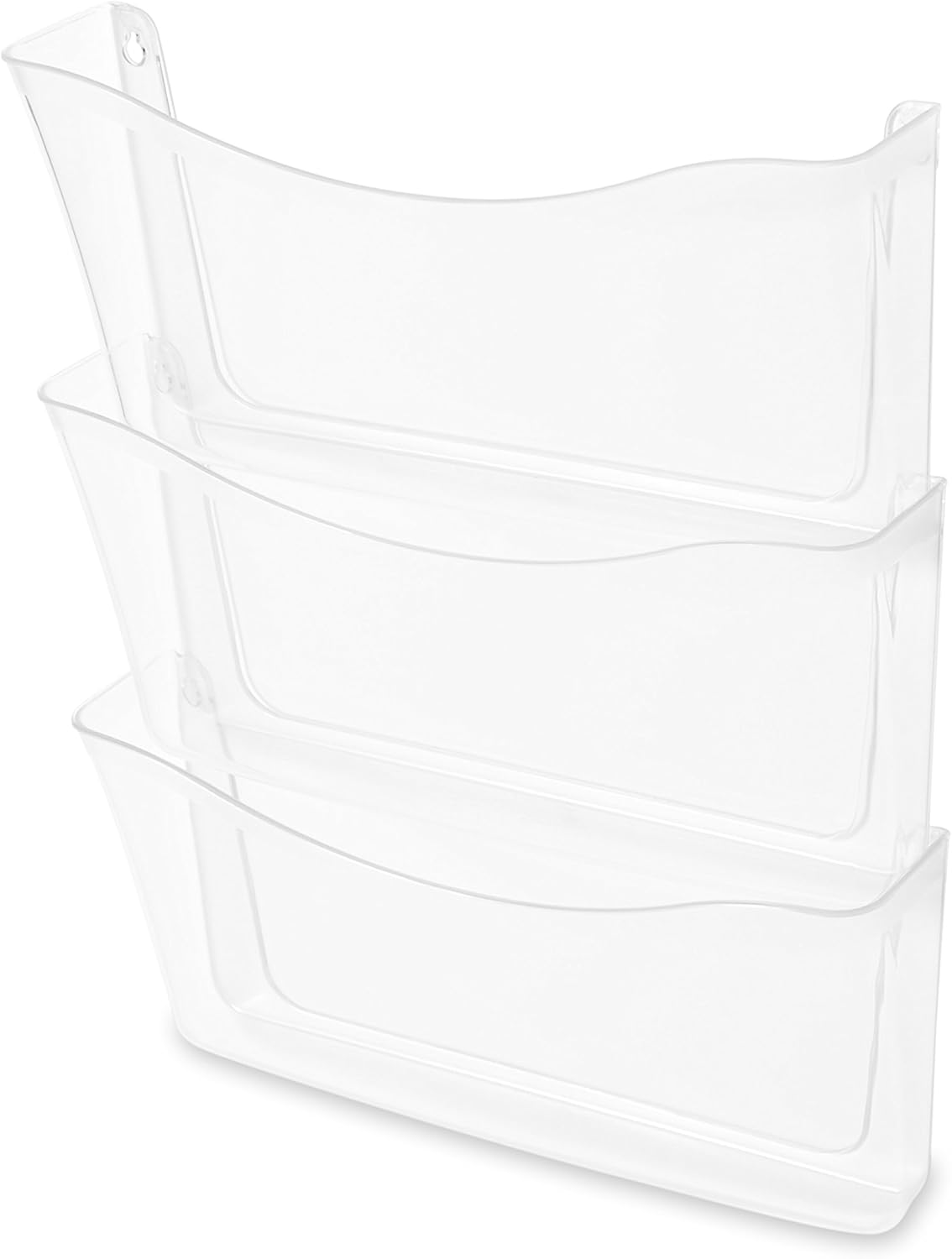 Rubbermaid Unbreakable Expandable Three-Pocket Wall File Set, Clear (65976) : Hanging Wall Files : Office Products