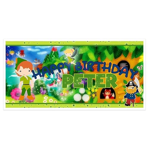 Amazon Com Fairy Tales Peter Pan Birthday Banner Personalized