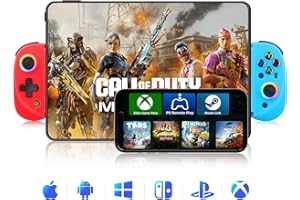 COOLAADO Wireless Mobile Gaming Controller for IOS & Android, Bluetooth Smartphone/Tablet Handheld Joystick Gamepad with Adjustable Clip for iPhone/iPad/Samsung etc.Support Xbox/PS3/4/Switch/PC (Red+Blue)