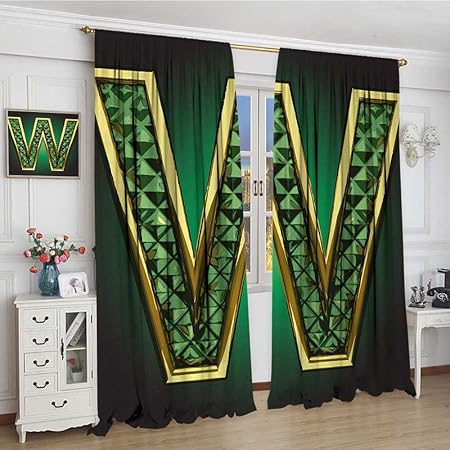 Smallbeefly Modern Fabric Window Curtain Golden Figure With