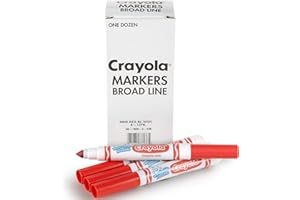 Crayola 12 Count Washable Bulk Markers, Red