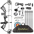PANDARUS Compound Bow Package for Adults and Teens,19-70 Lbs Draw Weight Adjustable,19"-30" Draw Length,Limbs Made in USA,Archery Bow and Arrow Set,up to 320 fps, Let Off 75%2024 New