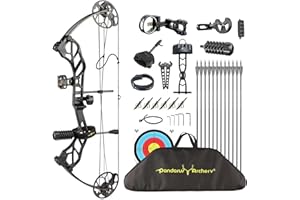 PANDARUS Compound Bow Package for Adults and Teens,19-70 Lbs Draw Weight Adjustable,19"-30" Draw Length,Limbs Made in USA,Archery Bow and Arrow Set,up to 320 fps, Let Off 75%2024 New