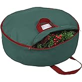 Primode Heavy Duty Christmas Wreath Storage Bag 36"- Handles Made Of Durable 600D Oxford Polyester Material Storage Bag 36” Holiday Wreaths (Green)