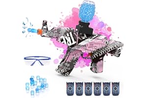 JOYNAS Electric Gel Ball Blaster 160+ FPS High Speed with Goggles, Rechargeable Gel Ball Splatter Toy - Shooting Team Game Outdoor Activities Party Gift for 14 Age Up (Dark Pink)