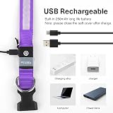 PcEoTllar Light Up Dog Collar Rechargeable 7 Colors 9 Modes Purple view 4