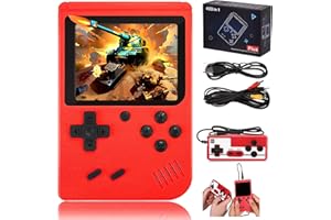 ETKIN Retro Handheld Game Console Gameboy Handheld Games for Kids GameTendo - Over 400 Nostalgic Games Video Games Support Two Players Play on TV (Red)