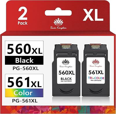 Toner Kingdom 560 561 XL Ink Cartridges 2-Pack for Canon Pixma TS5350i