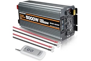 EFFORTWAY 5000 watt Power Inverter DC 12V to AC 110V/120V Converter,10000w Peak.Comes with LCD Display,Wireless Controller, 4AC outlets,1USB.RV Inverter,Suitable for Camping,and Off-Grid Solar Inverter Systems