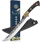 Purple Dragon Slicing Carving Knife – 8.86" Brisket Knife Razor Sharp Japanese Breaking Knives for Meat Cutting - Full Tang Design with Ergonomic Handle - Christmas Gift for Men and Women