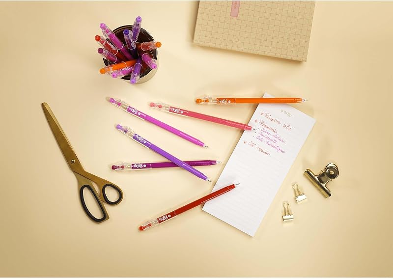 - Set di 12 FriXion Ball Stick - Penna a Inchiostro Termosensibile Cancellabile - La FriXion economica - Blu - Punta Media
