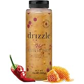 Drizzle Hot Honey, All Natural Raw Spicy Honey Sauce, 11.6 oz Bottle | Infused with Organic Chilies, Unfiltered &amp; Unheated, Versatile Use for Cooking, Certified Kosher, Gluten Free