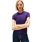 Tommy Jeans Women's Graphic Tee with Rhinestone Flag Logo