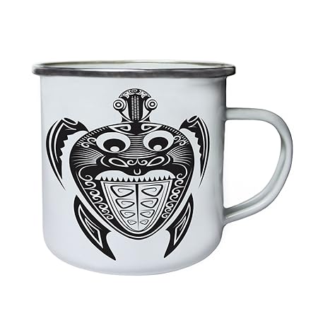 Tartaruga Con Disegni Geometrici In Bianco E Nero Retro Tin