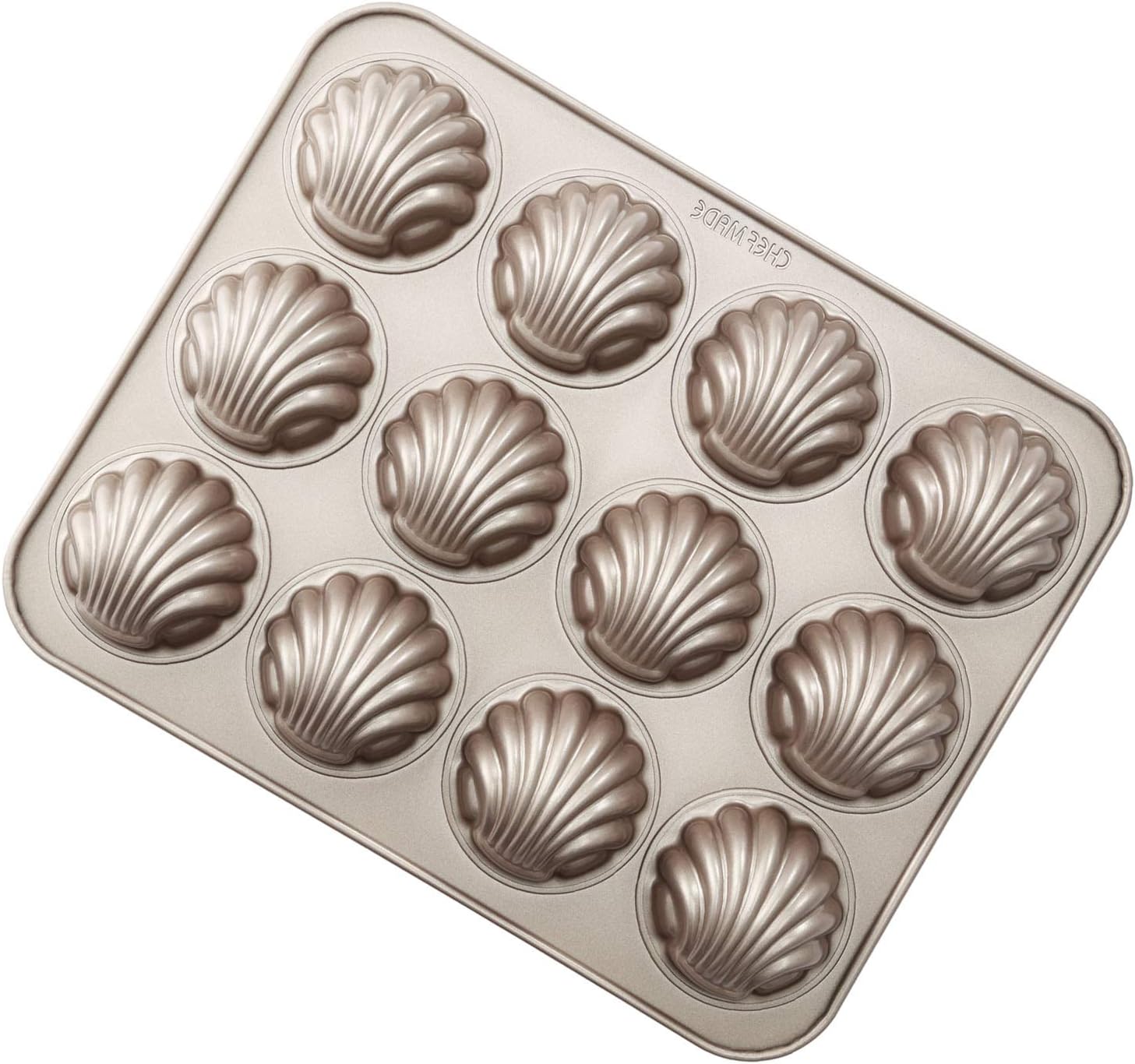 CHEFMADE Madeleine Mold Cake Pan, 12Cavity NonStick Spherical Shell
