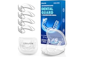Litlcutie Mouth Guard for Grinding Teeth at Night,Teeth Grinding Mouth Guard for Sleep,Night Guards for Sleeping,4 Pack/Small