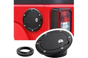 Gas Cap Cover for Jeep Wrangler 2007-2018 JK Unlimited Rubicon Sahara, Jk Wrangler Fuel Door Locking Banhao Gas Tank Door Gas