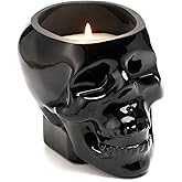 Black Gothic Candles, Black Skull Candle for Scary Halloween Decorations, 50 Hour Burn Time, Scary Party Supplies for Home Table Bar Decor, Skull Lovers Gothic Gifts