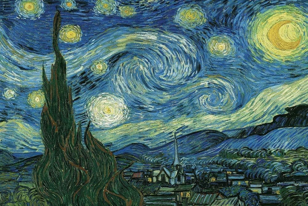 DDTOP Puzzles for Adults 1000 Piece, Van Gogh Starry Night Famous Painting Jigsaw Puzzles, Challenge Yourself with 1000 Piece Puzzle Christmas Family Games