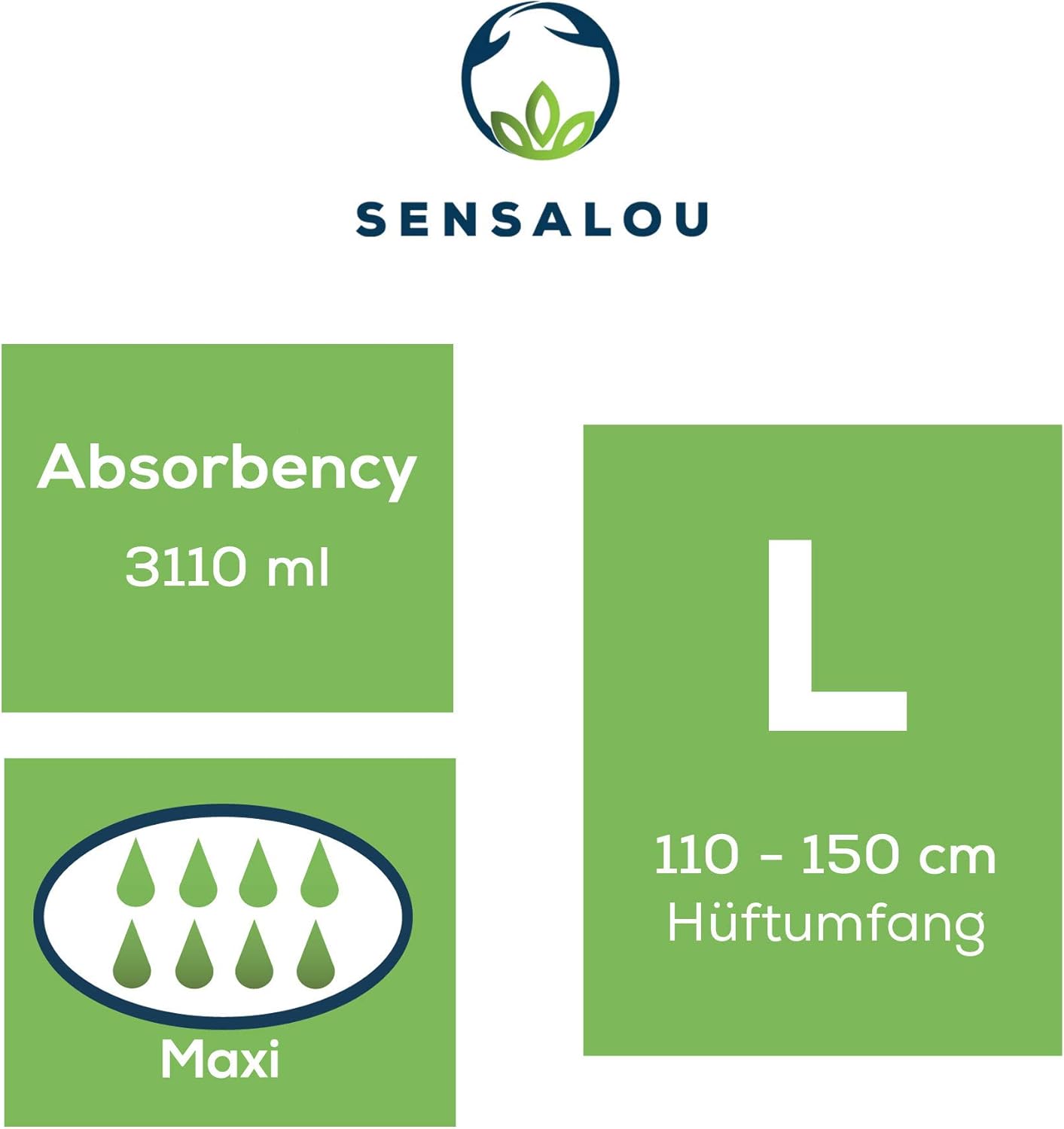 Sensalou Adult Incontinence Pants L 22 Pack, Disposable Pull-Up Diapers for Heavy Bladder Leaks - Image 3