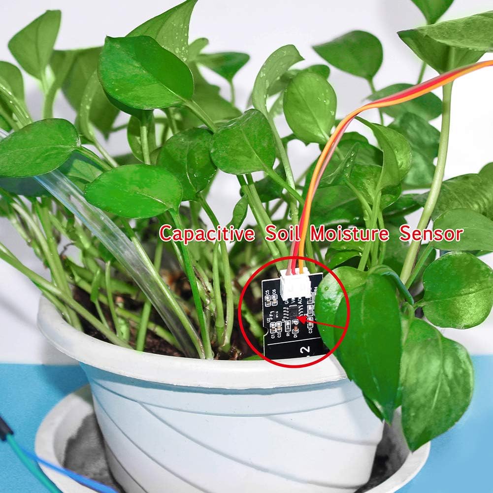 WayinTop Upgrade Automatic Irrigation DIY Kit Self Watering System for Garden Plant, Development Board + 4pcs Soil Moisture Sensor + 4 Channel Relay + 4pcs Water Pump + 5M Vinyl Tubing + Jumper Wire : Garden & Outdoor
