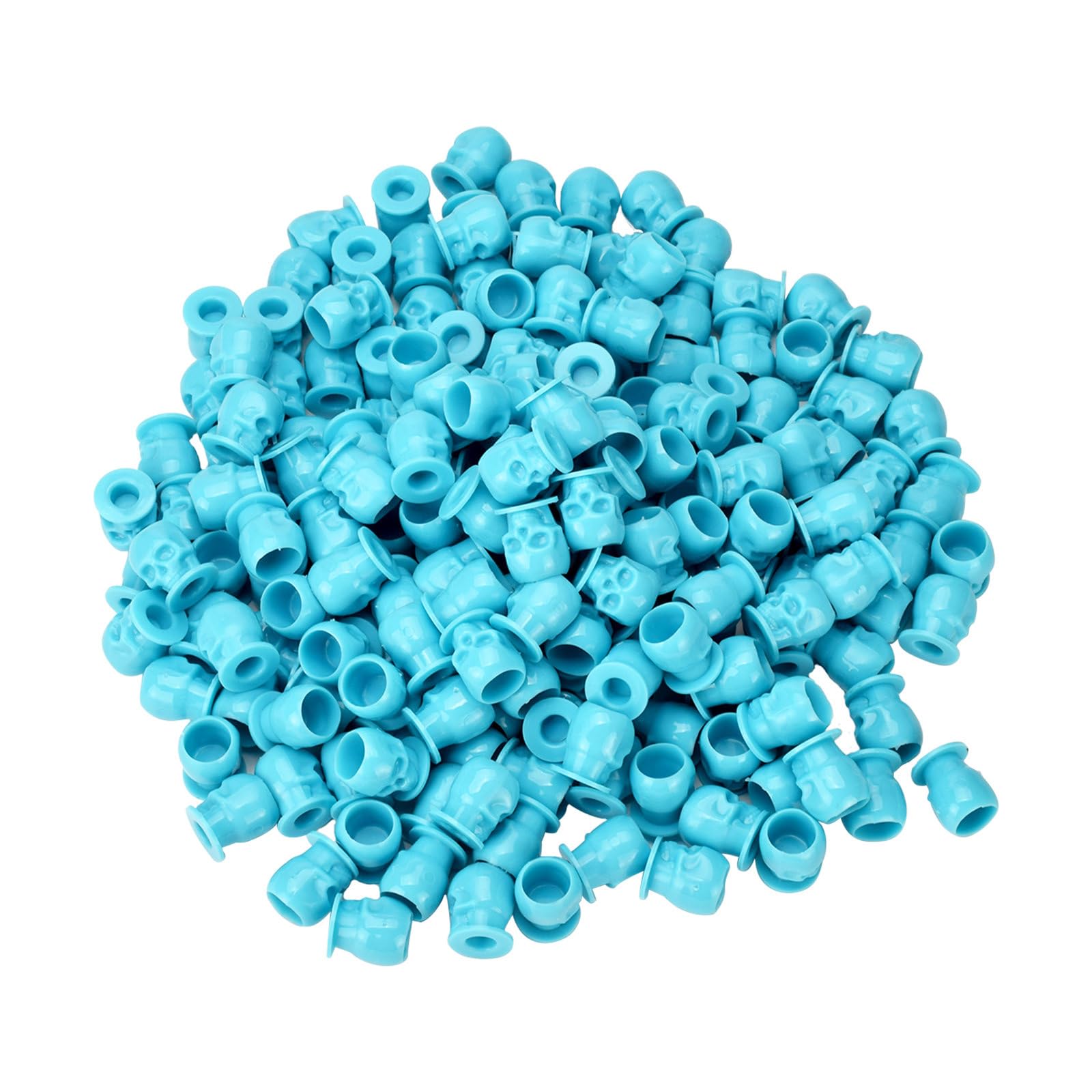 BAMTTOO 200pcs Disposable Tattoo Pigment Ink Cups Skull Tattoo Ink Cups For Tattoo Permanent Makeup Container Cap Tattoo Accessory Tattoo Kits (Blue)