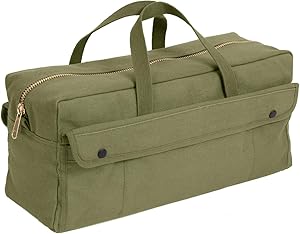 Rothco Canvas Jumbo Tool Bag With Brass Zipper, Olive Drab