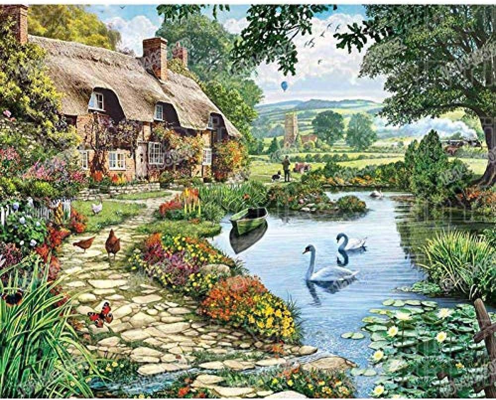 Amazon.com: Kecoci Lakeside Cabin DIY 5D Diamond Painting Kits 5D DIY