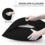 DN Pillow Cases 2 Pack Black 50x75cm Microfiber Envelope Closure view 4