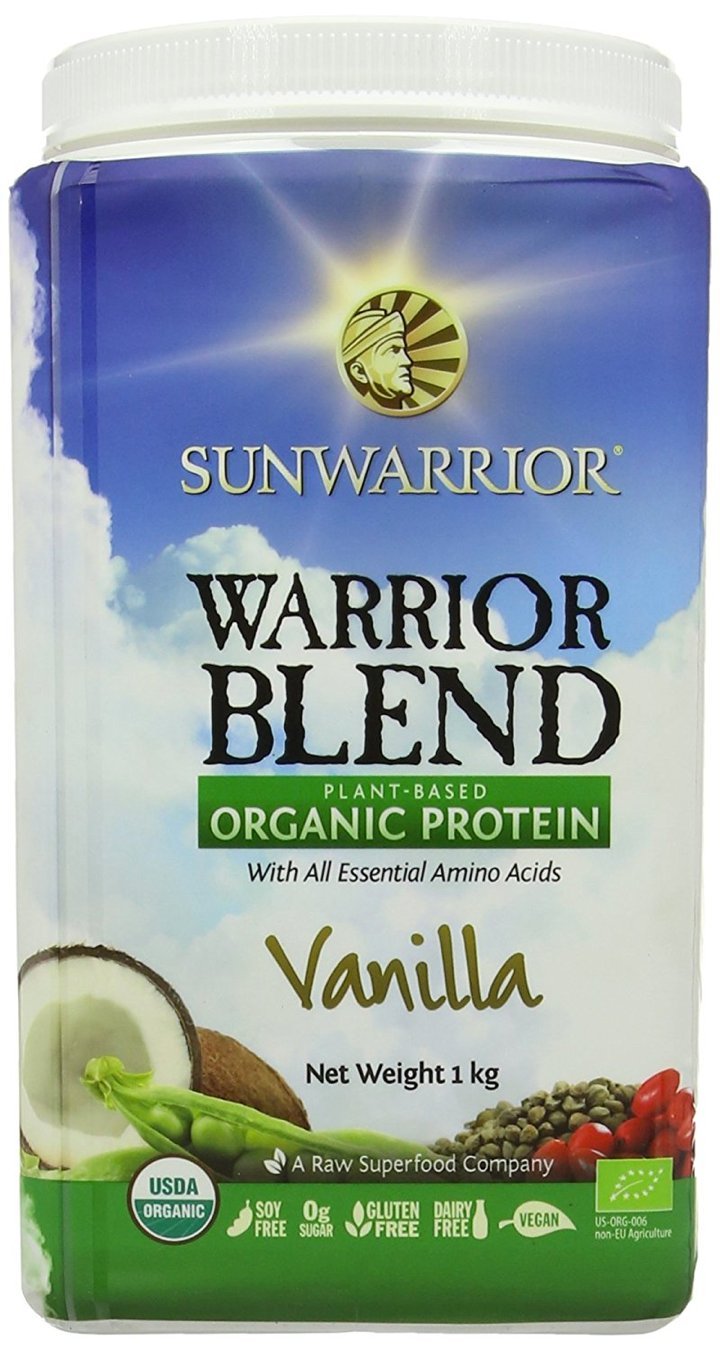 Sunwarrior Warrior Blend Organic Raw Vegan Protein Powder, Vanilla, 1kg