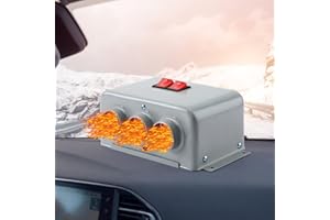 Rossesay 12V 600W-800W 3 Hole Car Heater Windshield Defroster Kit Warmer Electric Seat Heater Kit Truck Heater Portable Car Defroster Defogger for Truck Vehicle Taxi in Winter Low Noise