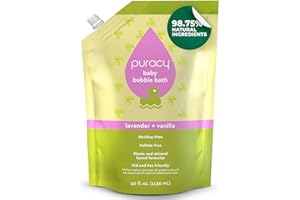 Puracy Bubble Bath for Children, Gently Scented with Real Lavender & Vanilla, 98.75% Natural Baby Bubble Bath, Plant-Based Moisturizers for All Skin Types, Tear-Free for Daily Use, 40 Fl Oz