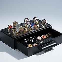 Wooden Challenge Coin Display Case with Clear Cover