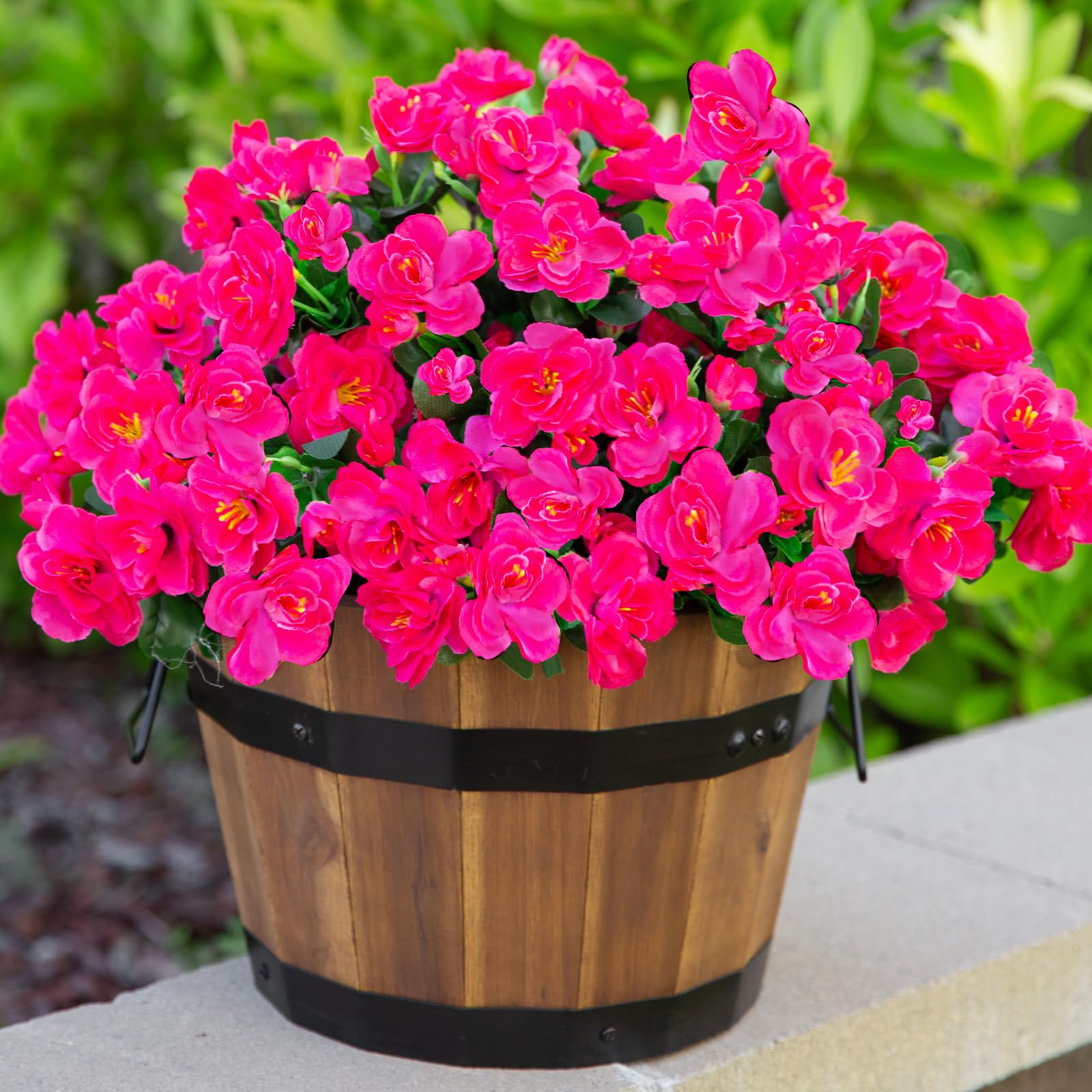 HyeFlora Artificial Faux Outdoor Flowers Plants for Spring Summer ...