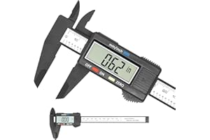 VIZBRITE Electronic Digital Caliper, Plastic Vernier Caliper, Caliper Measuring Tool with Inch/Millimeter Conversion, Extra Large LCD Screen, 0-6 Inch/0-150 mm, Auto Off Featured Micrometer Ruler