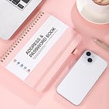 Thboxes Password Book Address Book with Tabs Pink 7.7 x 5.5 Coiled view 7