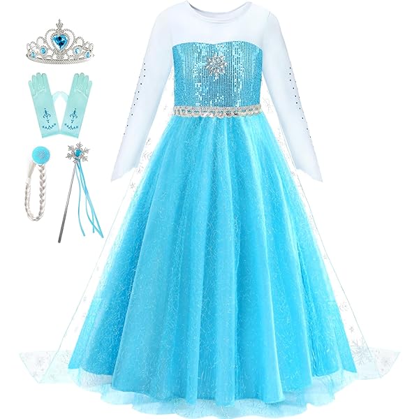 navy blue dress for baby girl Elsa inspired princess dress, blue winter princess dress up, winter  princess costume dress, Blue Princess Dress Costume Set, Birthday Party main image 0
