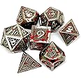 Bloodstained Metal Polyhedral Dice Set for Tabletop Roleplaying Games, Dungeons and Dragons, DND, D&D