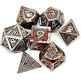 Bloodstained Metal Polyhedral Dice Set for Tabletop Roleplaying Games, Dungeons and Dragons, DND, D&D