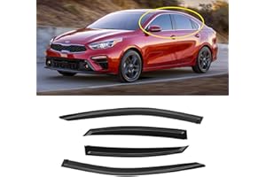 AWVRG Window Rain Guards for Kia Forte 2019-2024, Window Visor Guard Vent Shade Wind Deflector Rain Shield Protector Sun Visor Extra Durable 2020 2021 2022 2023, Tape-on/Outside-Mount, 4 Pieces