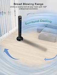 Uthfy 46" Tower Fan With Remote, 28ft/s Fan for