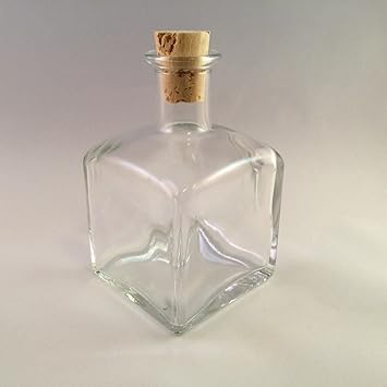 Amazon クリスタルクリアcork Squareスペルpotionガラスボトル7オンス 210ml W コルク Kahodesign ワインストッパー バキュームポンプ