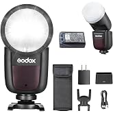 Godox V1-C Flash with Diffuser, 76Ws 2.4G Wireless TTL Speedlight for Canon | with Magnetic Ring &amp; Diffuser Kit, 1/8000s HSS, 1.5s Recycle Time, 480 Full Power Flashes, Rechargeable Battery (USA Version)