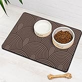 Dog Food Mats for Floors Absorbent, Pet Cat Food Mat - Quick Dry Dog Bowl Mats for Food and Water, Eco-Friendly Boho Pet Supplies
