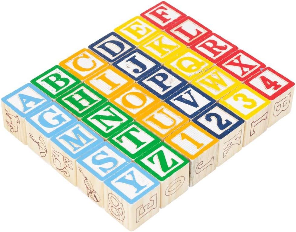 Marionette Wooden Toys Letters & Numbers Wooden Blocks