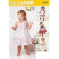 Simplicity Vintage New Look Patterns UN6353A Babies' Dresses and Panties, A (NB-S-M-L), White