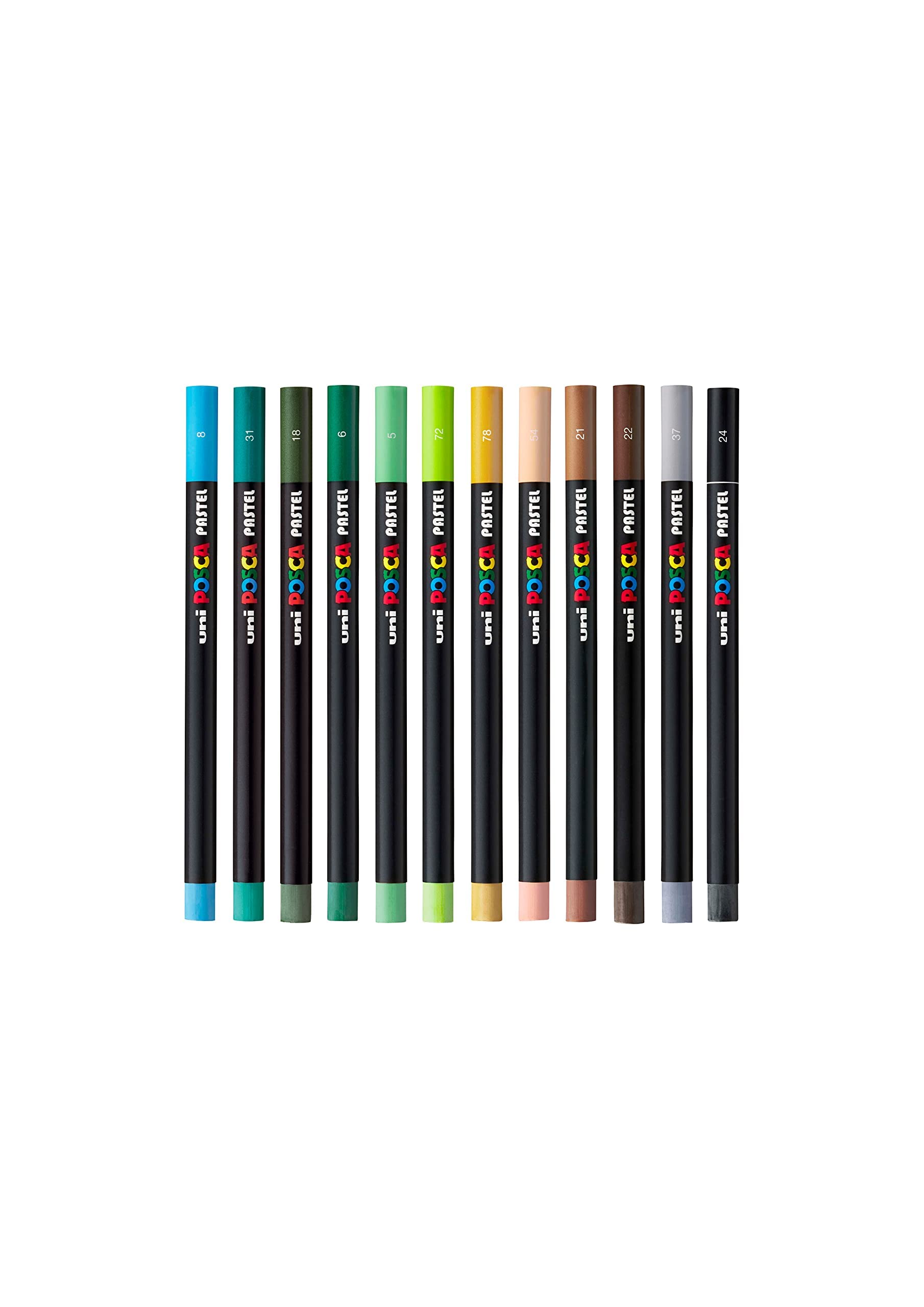POSCA KPA-100 Oil Pastels for Arts & Crafts. Premium Formula for Vibrant Colours and a Super Smooth Finish. Multi Surface use on Wood, Fabric, Paper, Cardboard, Plastic & Canvas. Pack of 12 Pencils