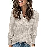 Heymiss Long Sleeve Shirts for Women V Neck Lightweight Sweaters Loose Casual Tunic Tops