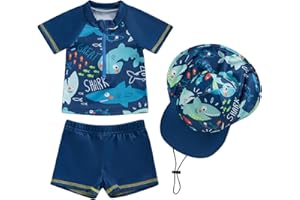 MA&BABY Baby Toddler Boys Swimsuit Infant Girl Swimsuits 6 12 18 24M 2T 3T 4T 5T Bathing Suit Swimwear 3Pcs Set Rash Guard Hat
